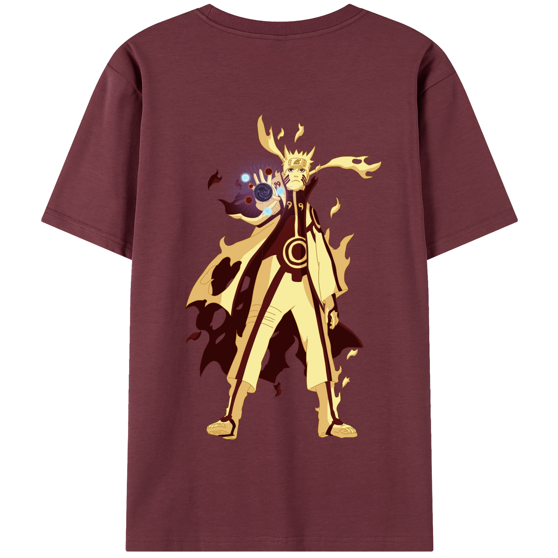 （画像用） NARUTO -ナルト- うずまき ナルト Uzumaki Naruto 綿100％半袖Tシャツ（背面プリント）